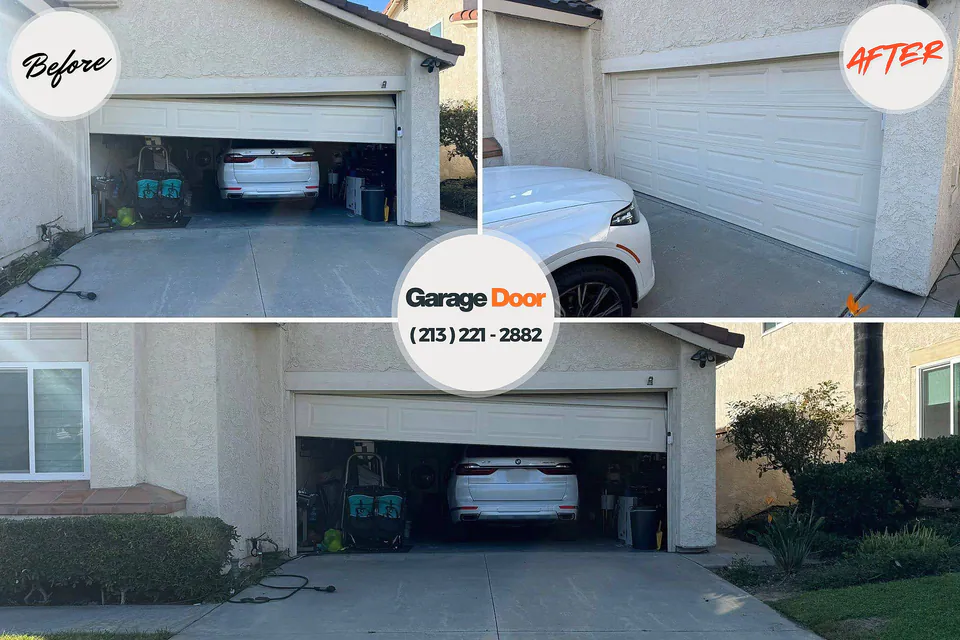 Before and after: garage door repair Landis, NC